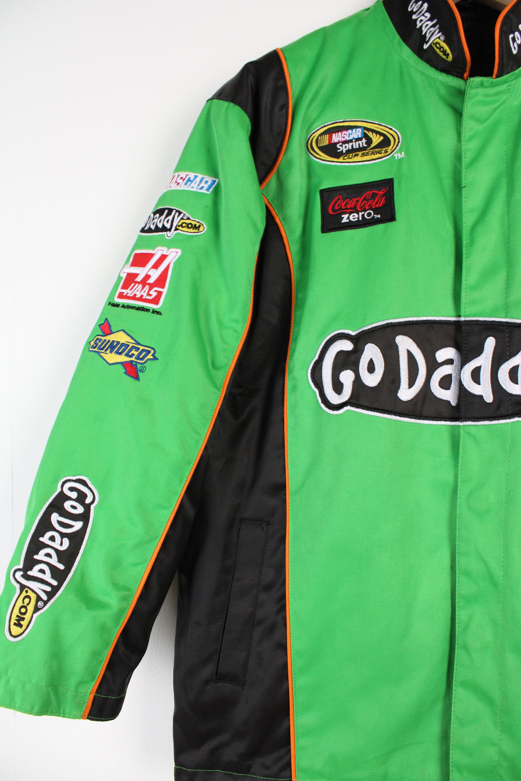 90 s Nascar GoDaddy Green Racing Jacket VintageFolk