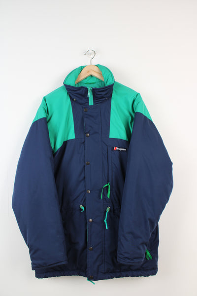 Vintage Berghaus insulated coat, zip/snap button fastenings, drawstring waist and zip up pockets