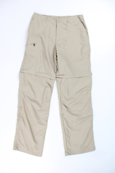 Women's Patagonia tan straight leg tech trousers with pockets and zip off legs