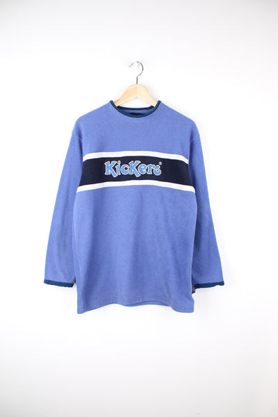 Kickers Sweatshirt Fleece in a blue colourway, stripe design with spell out logo across the chest.