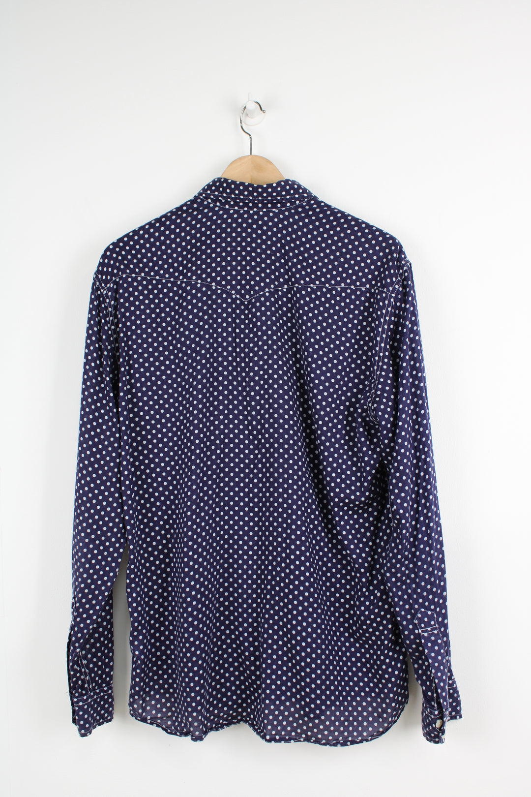 Levi Strauss x Supreme blue and white polka dot, button up shirt 