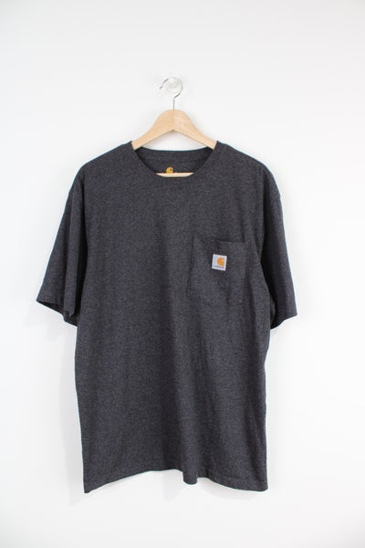 Carhartt original fit, dark grey t-shirt with branded chest pocket
