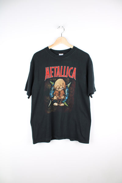 Vintage 90's Bootleg Resurrection Metallica t-shirt. Features printed graphic on the front and back with embroidered detail on the Metallica logo. Made in Mexico.  good condition - small hole on the front Size in Label:  No size - Measures like a Mens M 
