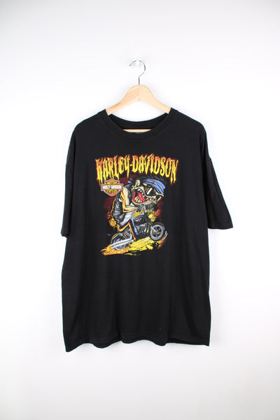 2013 Harley Davidson black t-shirt with design on the front and Burlington Washington design on the back. good condition Size in Label: No Size Label - Measures like a mens XL