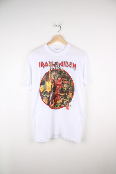 Vintage 1990 Iron Maiden "Bring your daughter... to slaughter" USA tour t-shirt with single good condition Size in Label: Mens XL - Measures more like a size M