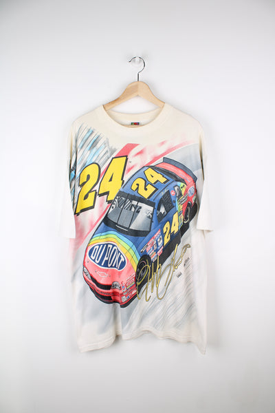 Vintage off-white/ cream 1997s Chase Authentics/ Jeff Gordon "The Driving Force" NASCAR racing t-shirt. Features the design on the front, arms and back.  good condition  Size in Label: Mens XL