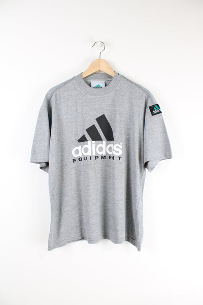 00's Adidas Equipment t-shirt in grey with logo across the chest