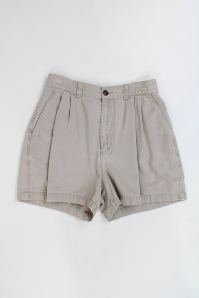Women's Patagonia  high waisted  beige cotton shorts with embroidered logo on the waistband