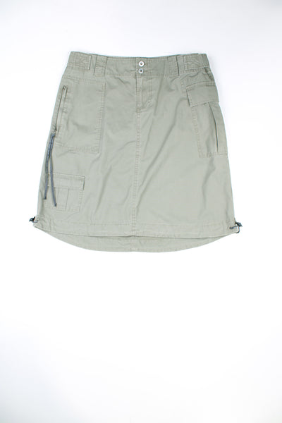 Vintage Y2K khaki green Bench skirt. Low rise cargo style.  good condition  Size in label:   34  Our Measurements:  Waist: 36 inches (to be worn on hips) Length: 22 inches