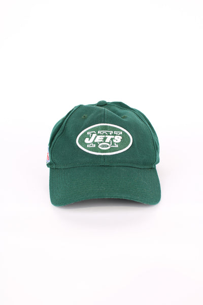 New York Jets NFL green baseball cap by Reebok, features embroidered badge on the front