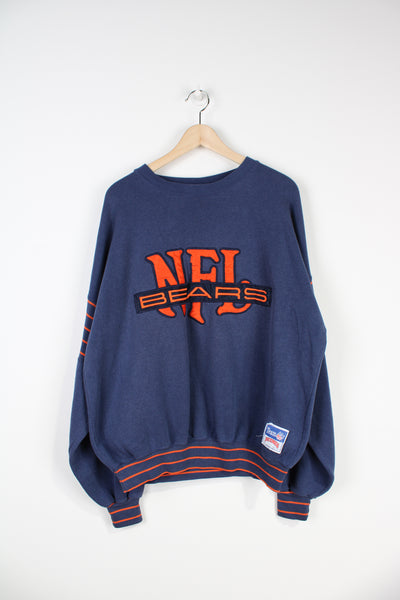 Vintage NFL Chicago Bears navy blue embroidered spell-out sweatshirt by Nutmeg