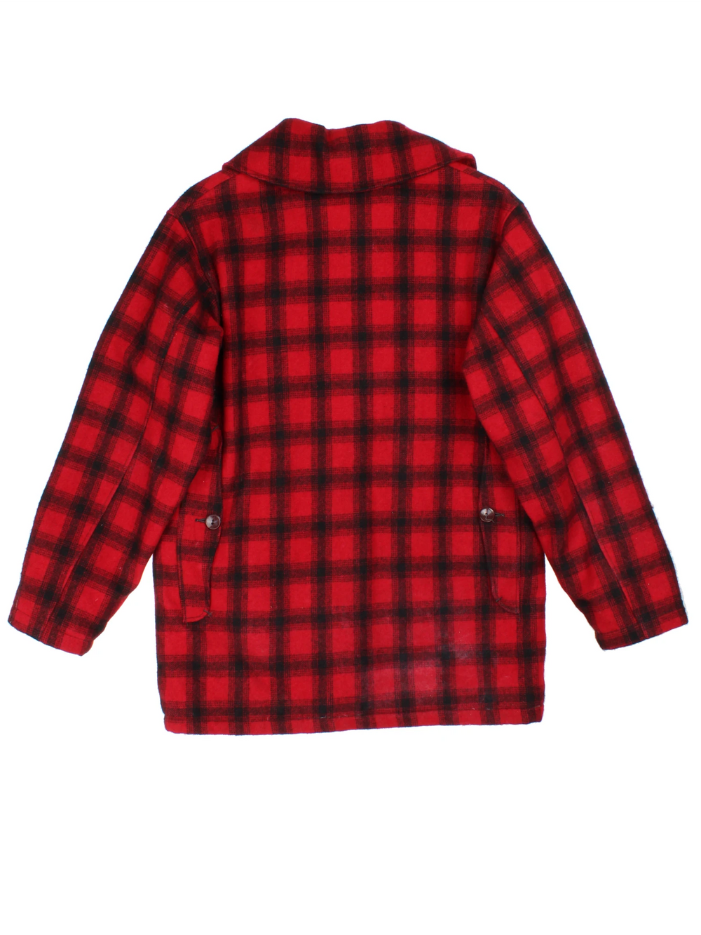 Vintage Woolrich red & black plaid wool button up CPO jacket with multiple pockets 