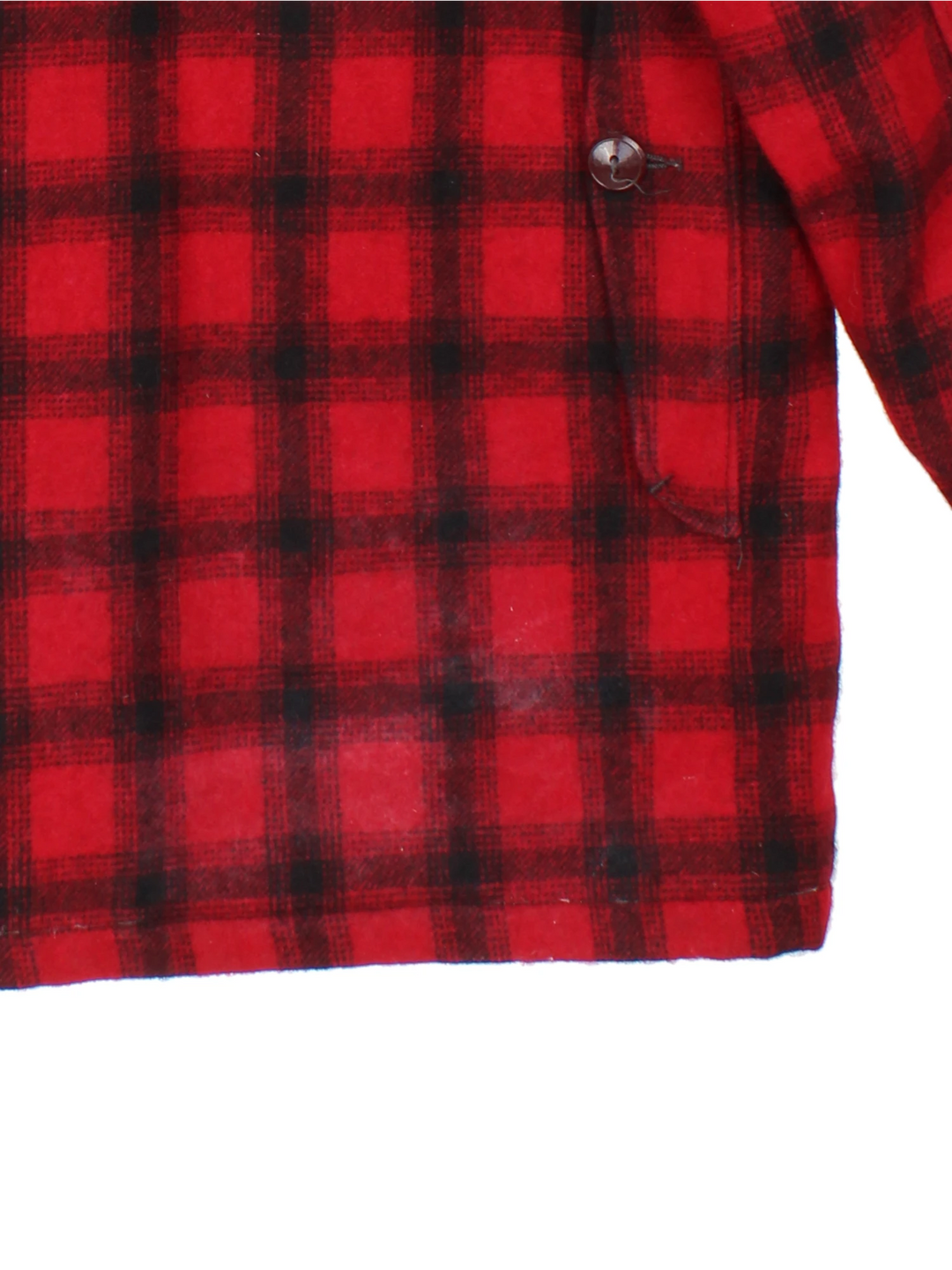 Vintage Woolrich red & black plaid wool button up CPO jacket with multiple pockets 
