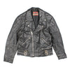 Vintage Leather Biker Jacket (Size S)