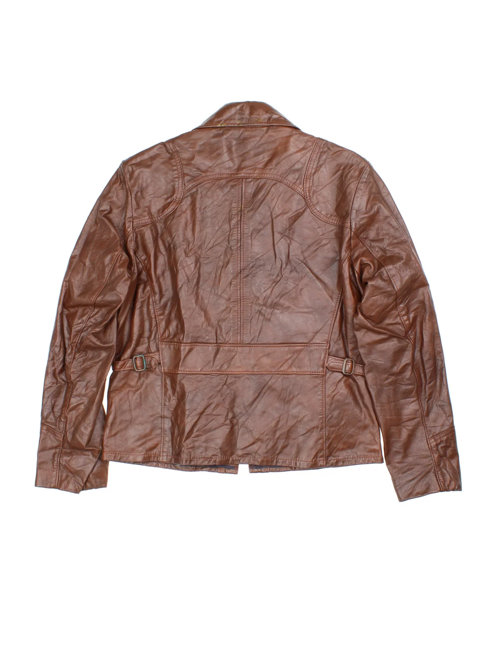 Vintage Western Leather Jacket in a brown colourway. Zips up and has side pockets.
