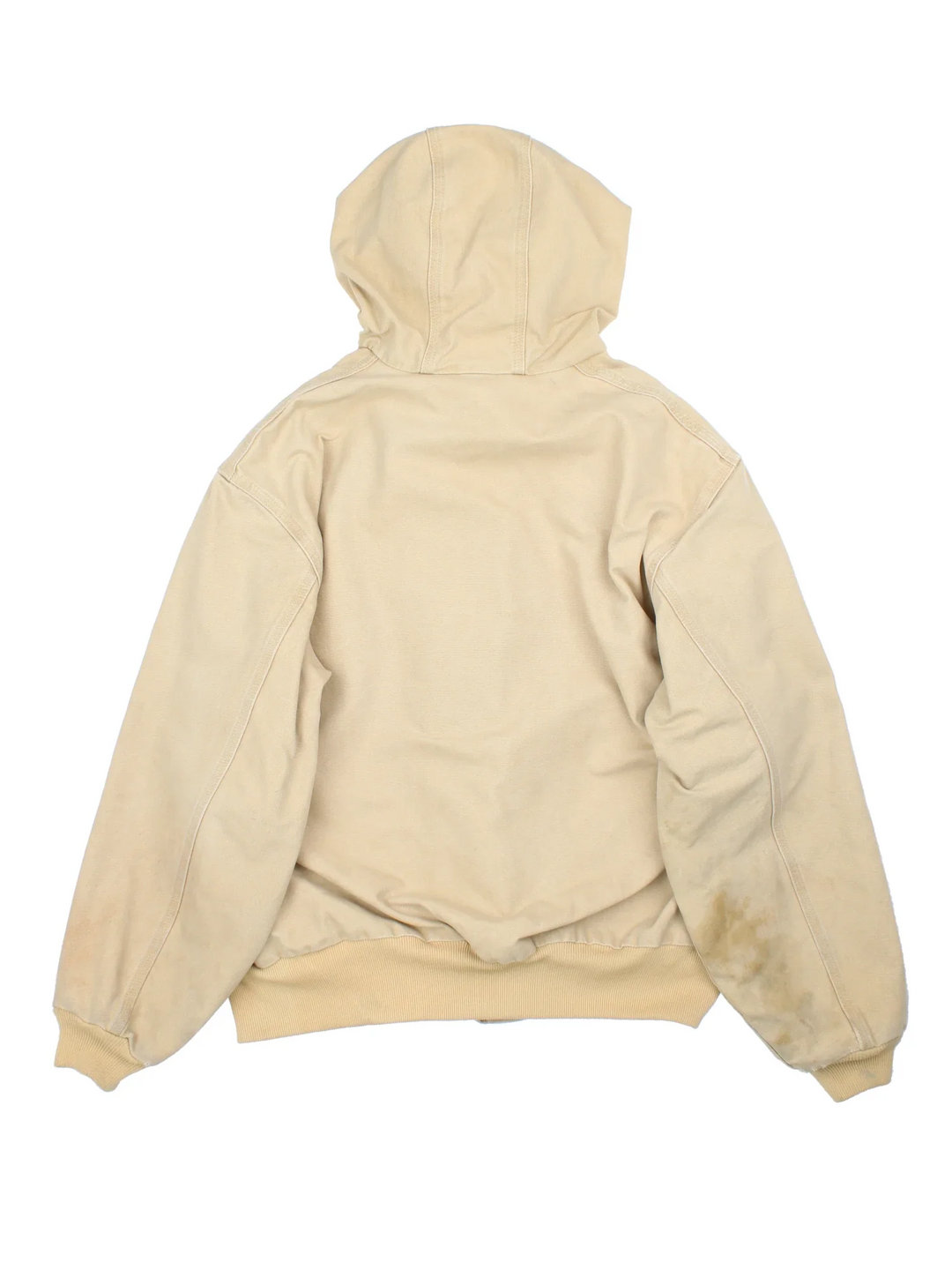Vintage Carhartt Active Jacket in a tan colourway. Zips up and has side pockets, hooded, and has the logo embroidered on the front.