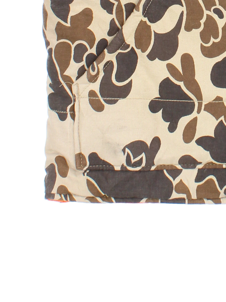 Vintage Walls Reversible Camo Jacket in either brown or orange colourway options. Zips up and has side pockets.