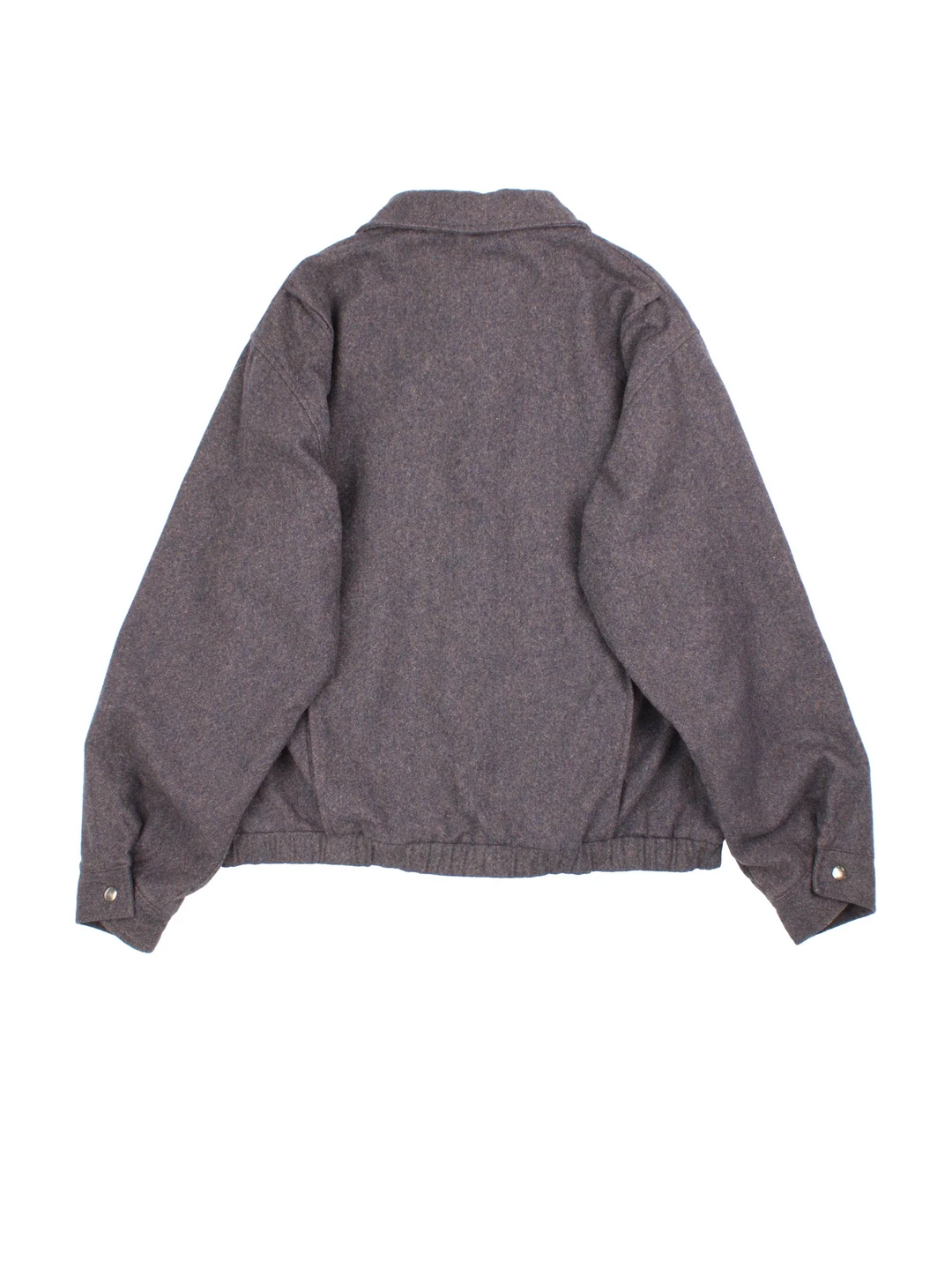 Pendleton Wool Harrington Jacket in a grey colourway with full zip up with two pockets on the front and button up cuffs.