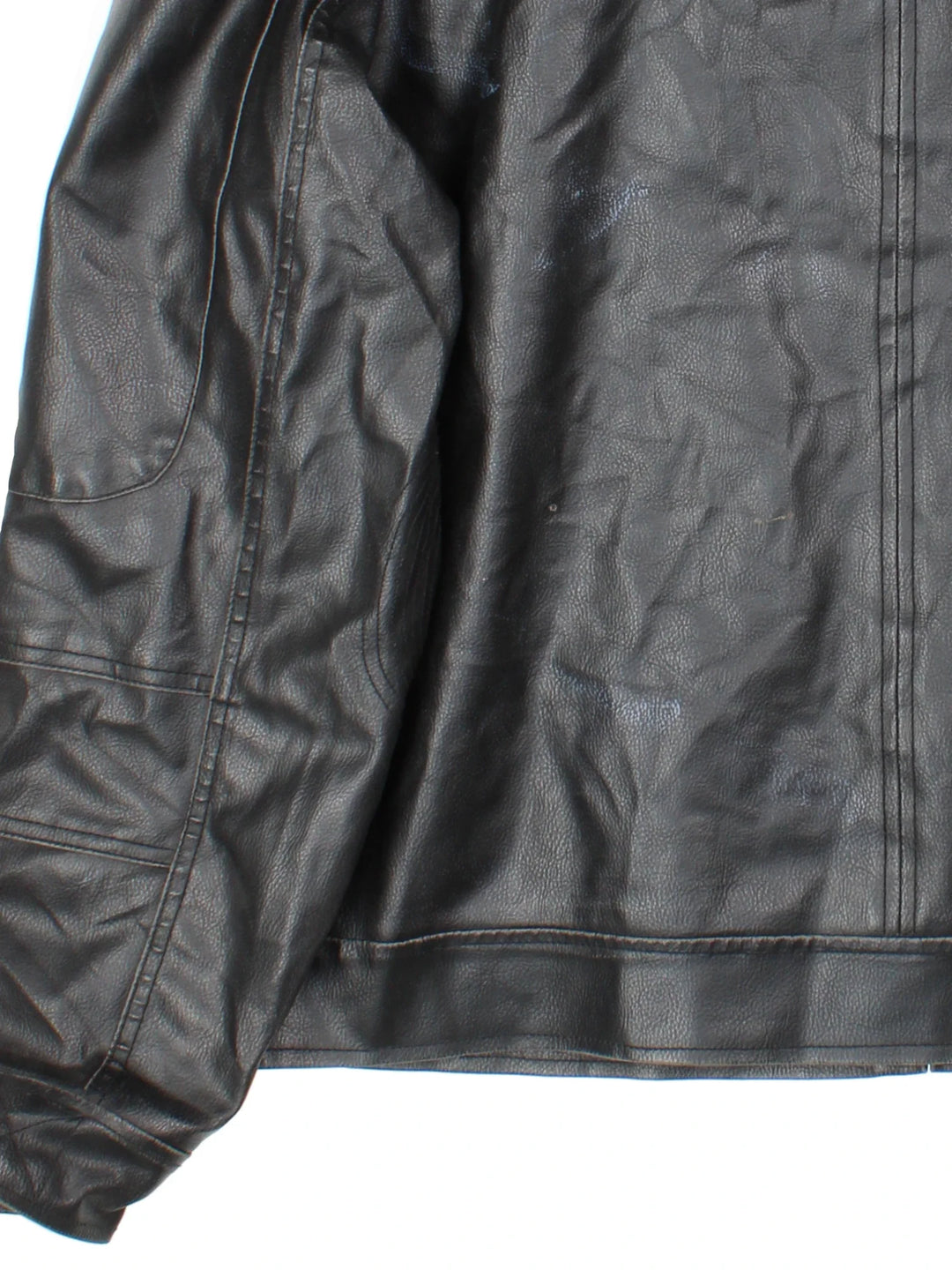 Guess Leather Jacket in a black colourway. Zip fastening with multiple zip pockets, fully lined.