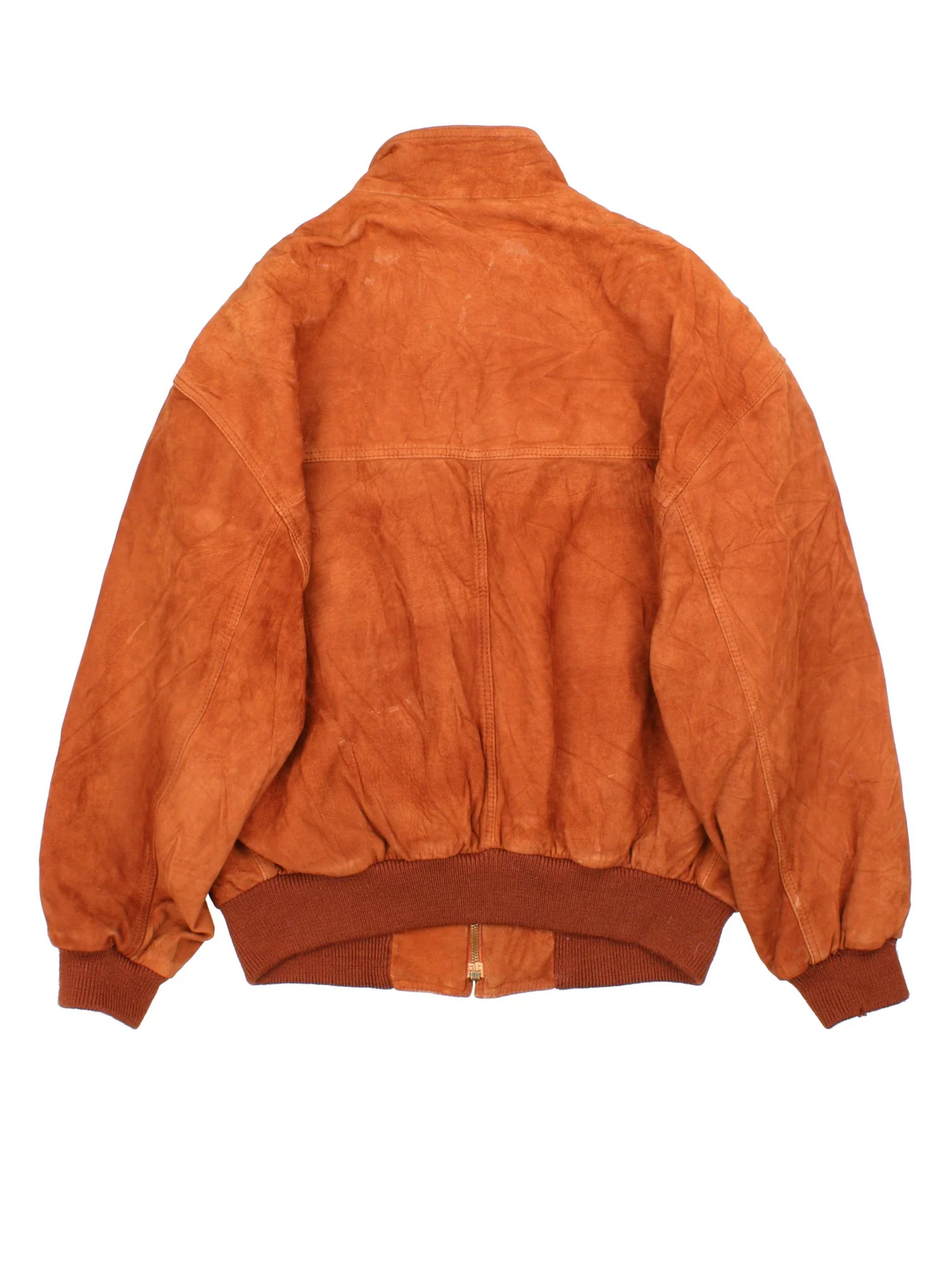 Vintage Hugo Boss Leather Bomber Jacket in a brown colourway. Zip fastening with multiple pockets and contrast elasticated cuffs.
