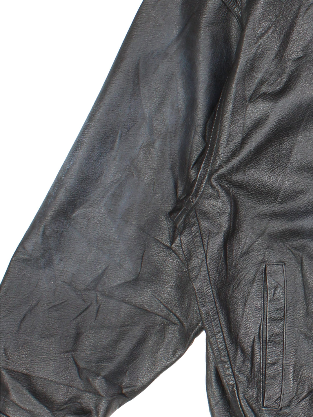 Vintage 90's Pepsi Leather Jacket in a black colourway. Full zip, pepsi logo detailing and two standard side pockets.