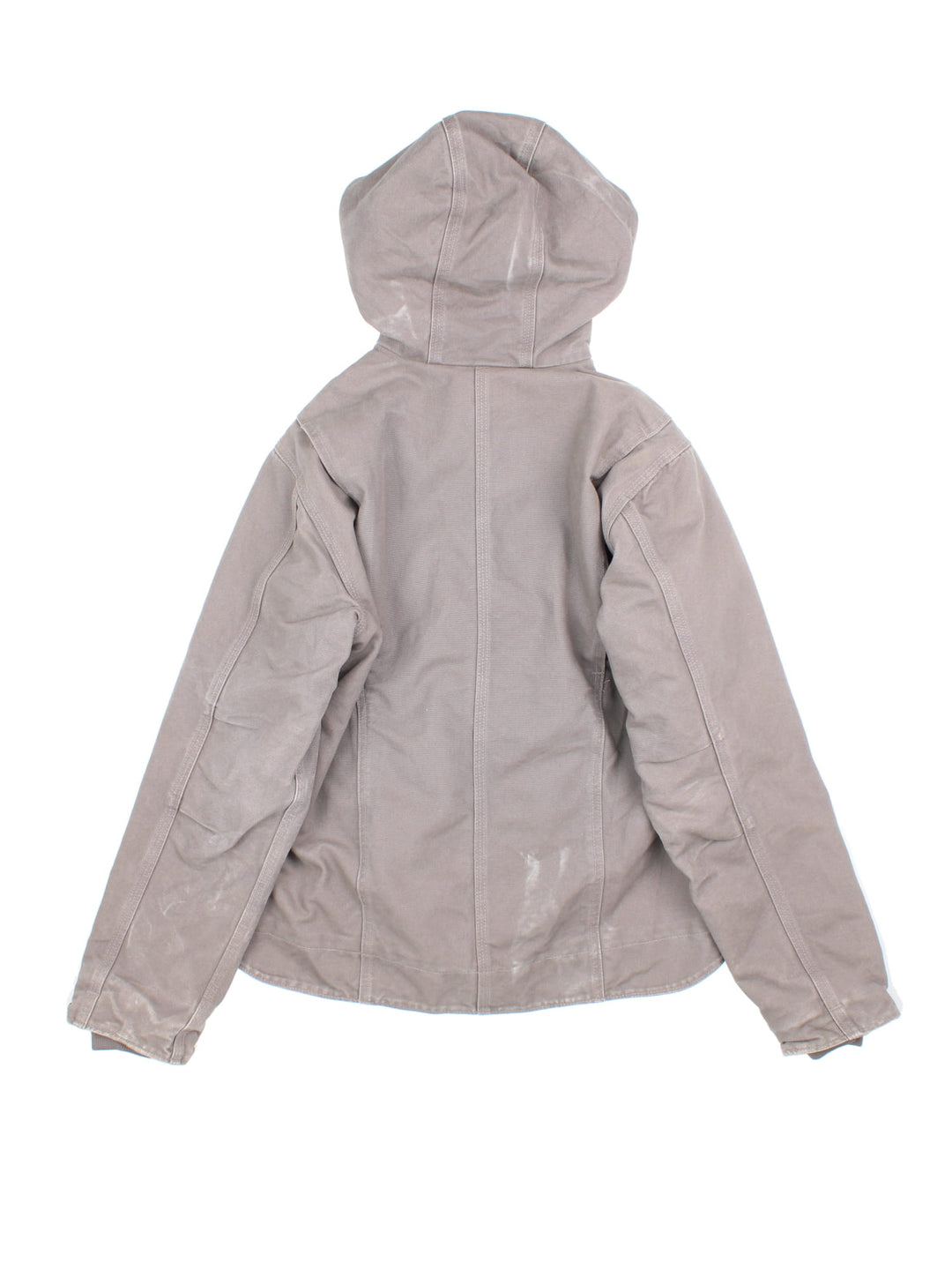 Carhartt Jacket in a grey colourway. Zips up and has multiple pockets, insulated with a sherpa lining, and has the logo and 'Goodfellow' logo embroidered on the front.