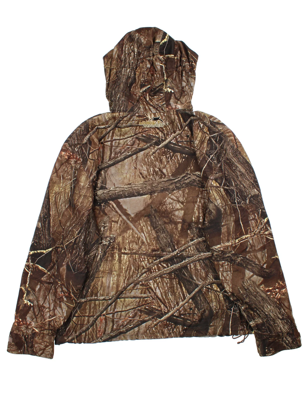 Real Tree 1/4 Zip Jacket in a green colourway. Zips up and has multiple pockets, insulated with a mesh lining, and all over pattern.