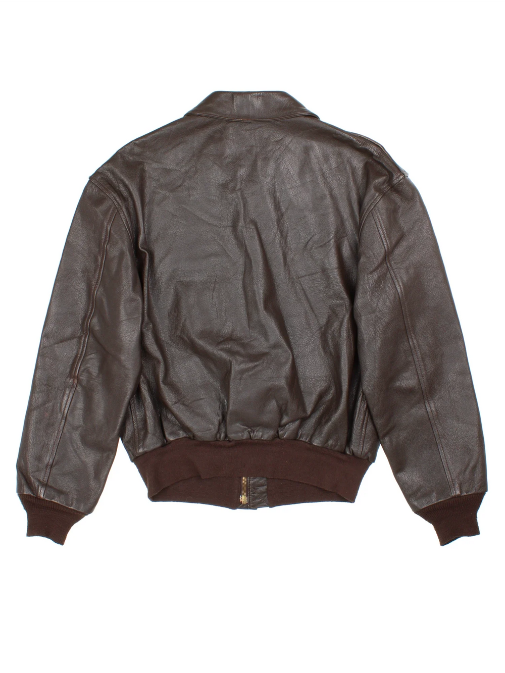 Vintage 80's Cooper Saddlery A2 Flight Jacket in a brown colourway. Zip fastening, with multiple pockets, elasticated trims and cotton lining.