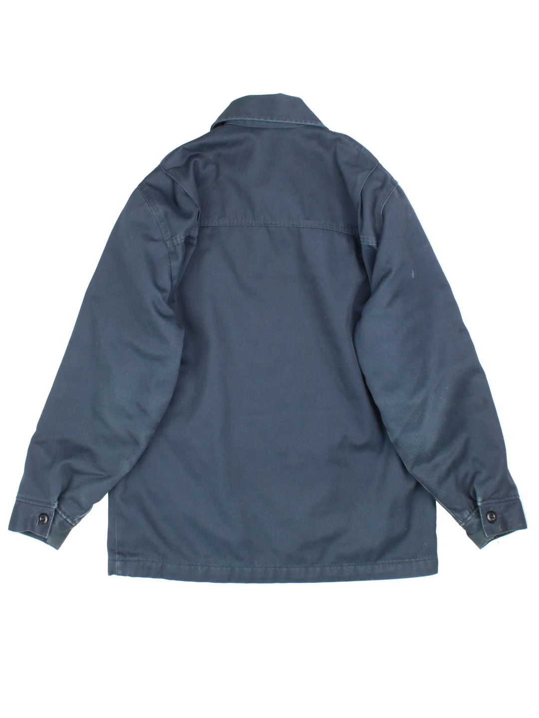 Vintage Dickies Eisenhower Jacket in a blue colourway. Zips up and has side pockets, insulated with a quilted lining, and has the logos embroidered on the front.