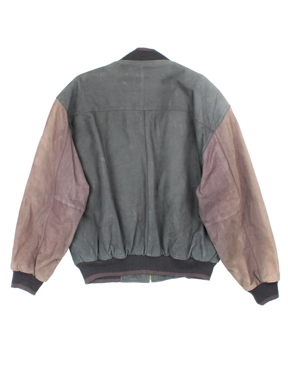 Vintage 90's Members Only Leather Bomber Jacket in a brown colourway. Zips up and has side pockets, insulated with a quilted lining, and has elasticated cuffs and hems.