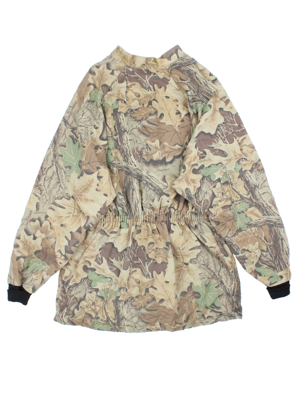 Real Tree Camo Military Jacket  in a green colourway. Zip fastening, front pockets, mesh lining and embroidered branding on the front.