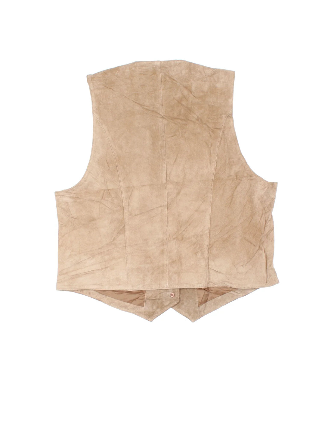 Vintage L.L Bean Suede Waistcoat in a tan colourway. Buttons up and has side pockets.