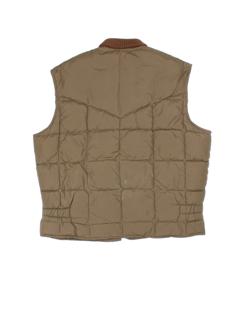 Vintage 80's Walls Puffer Gilet in a brown colourway. Zips up and has side pockets, insulated lining and has contrast stitching.