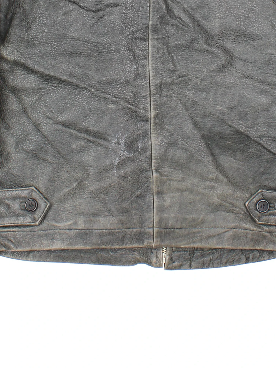 Vintage 90's Planet Hollywood Leather Jacket in a grey colourway. Zips up and has side pockets, insulated with a quilted lining, and has the logo embroidered on the front.