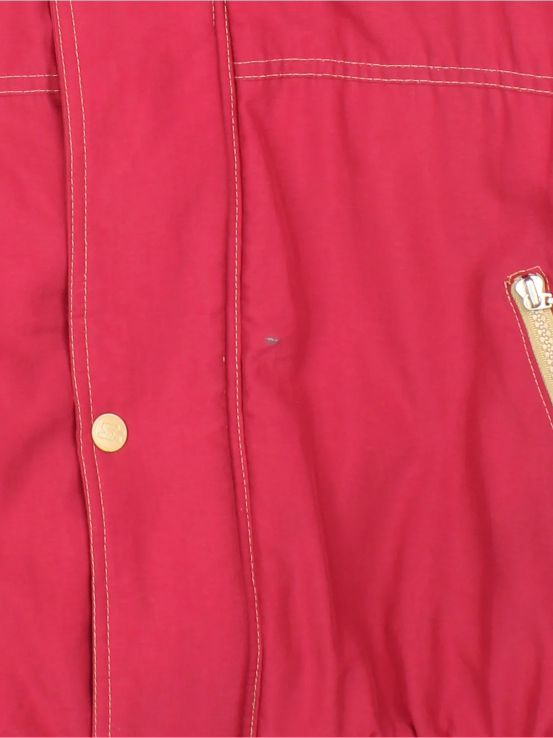 90's San Francisco 49ers NFL Starter Jacket in a red colourway. Zip and button up closure, has multiple pockets, insulated lining, hooded, and has the team logo embroidered on the front and on the back.