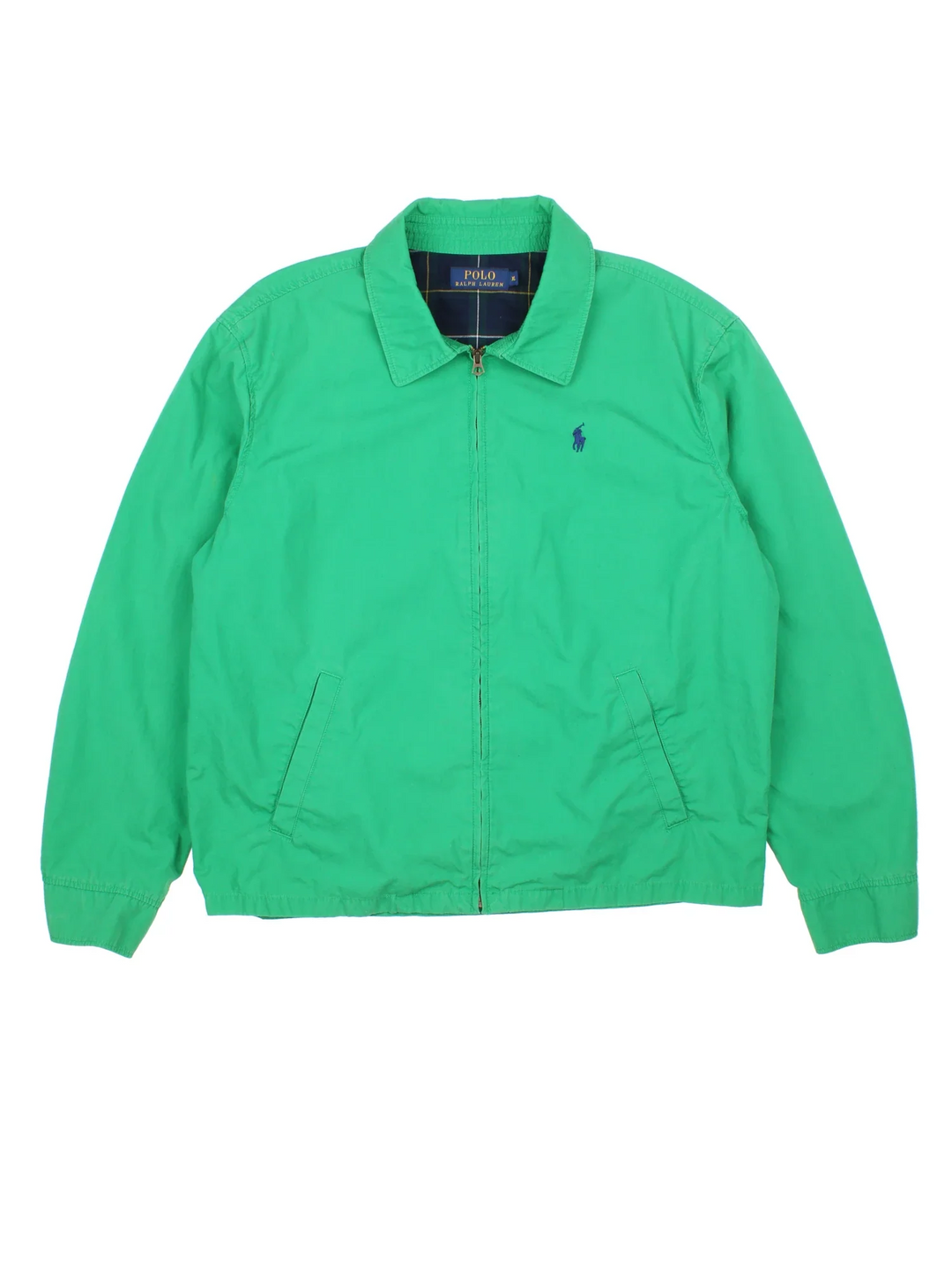 Vintage Ralph Lauren Harrington Jacket in a green colourway. Full zip up and has side pockets, large collar and small classic logo on the front.