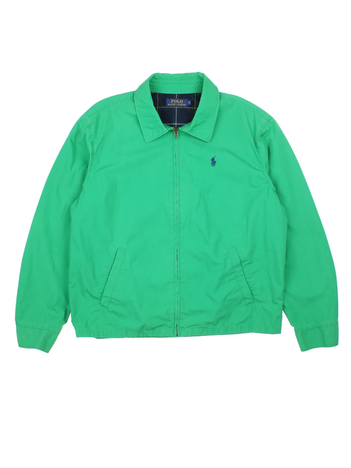 Vintage Ralph Lauren Harrington Jacket in a green colourway. Full zip up and has side pockets, large collar and small classic logo on the front.