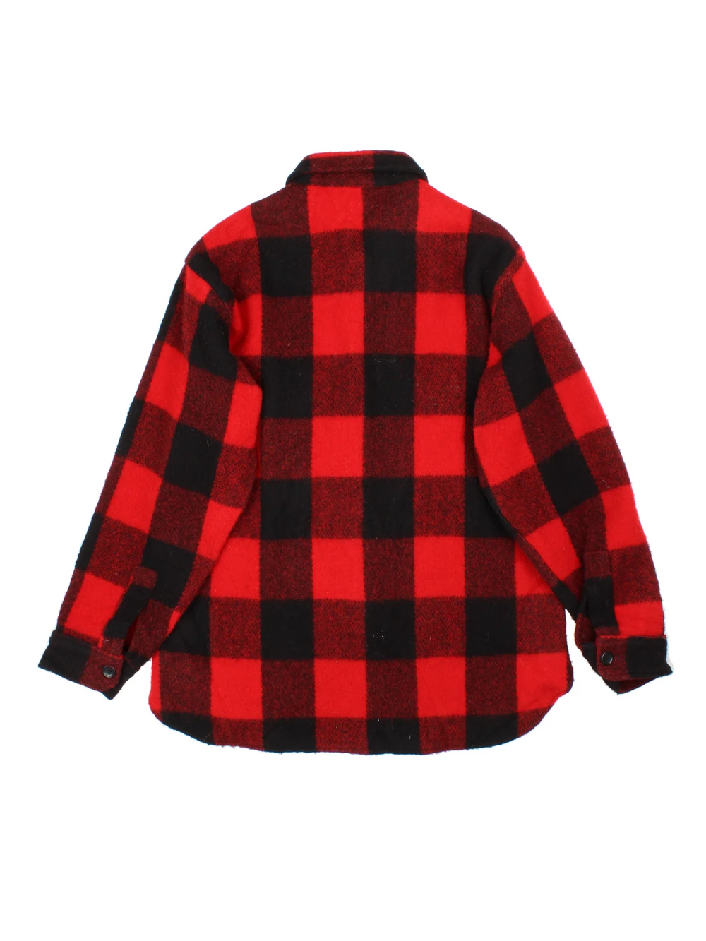 Woolrich CPO Jacket in a red and black colourway with full button up and multiple pockets. All over plaid patterning.