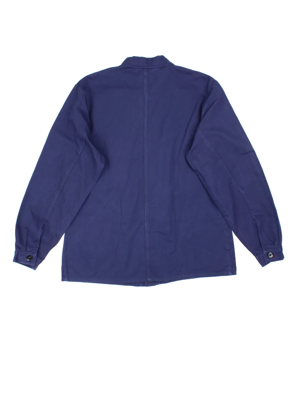 Vintage French Chore Work Jacket in a blue colourway. Buttons up and has multiple pockets.