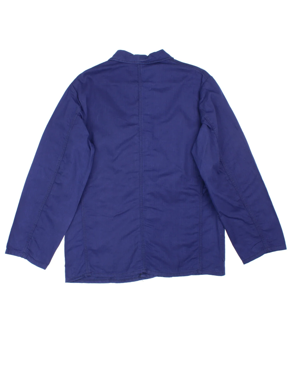 Vintage French Chore Work Jacket in a blue colourway. Buttons up and has multiple pockets.