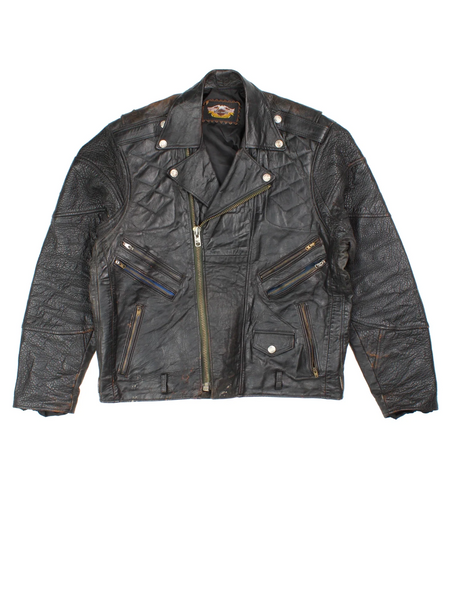vintage leather biker jacket バイカージャケット Men's Biker Retro Vintage Motorcycle Racer Leather Jacket