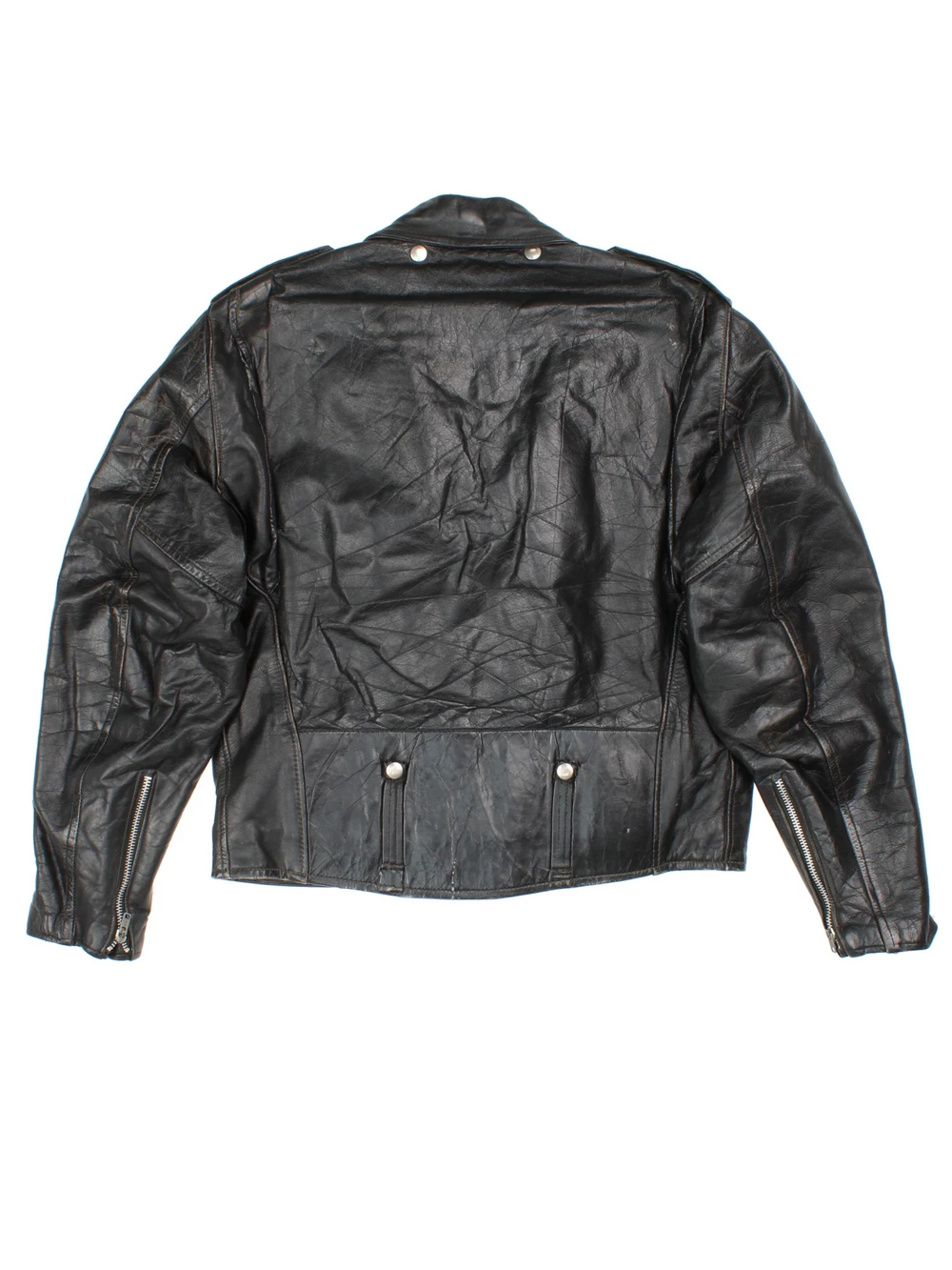80's Harley-Davidson Leather Biker Jacket in a black colourway. Zips up and has multiple pockets.