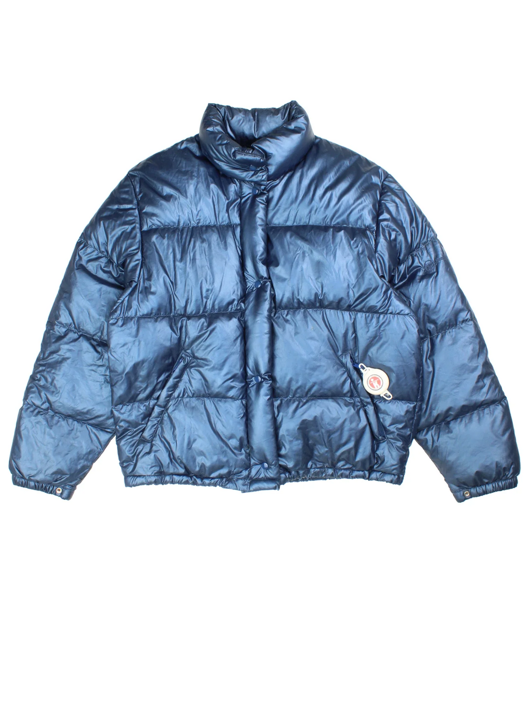 Vintage Sergio Tacchini Down Puffer Jacket in a blue colourway. Zip/buttons up and has side pockets and down isulated.