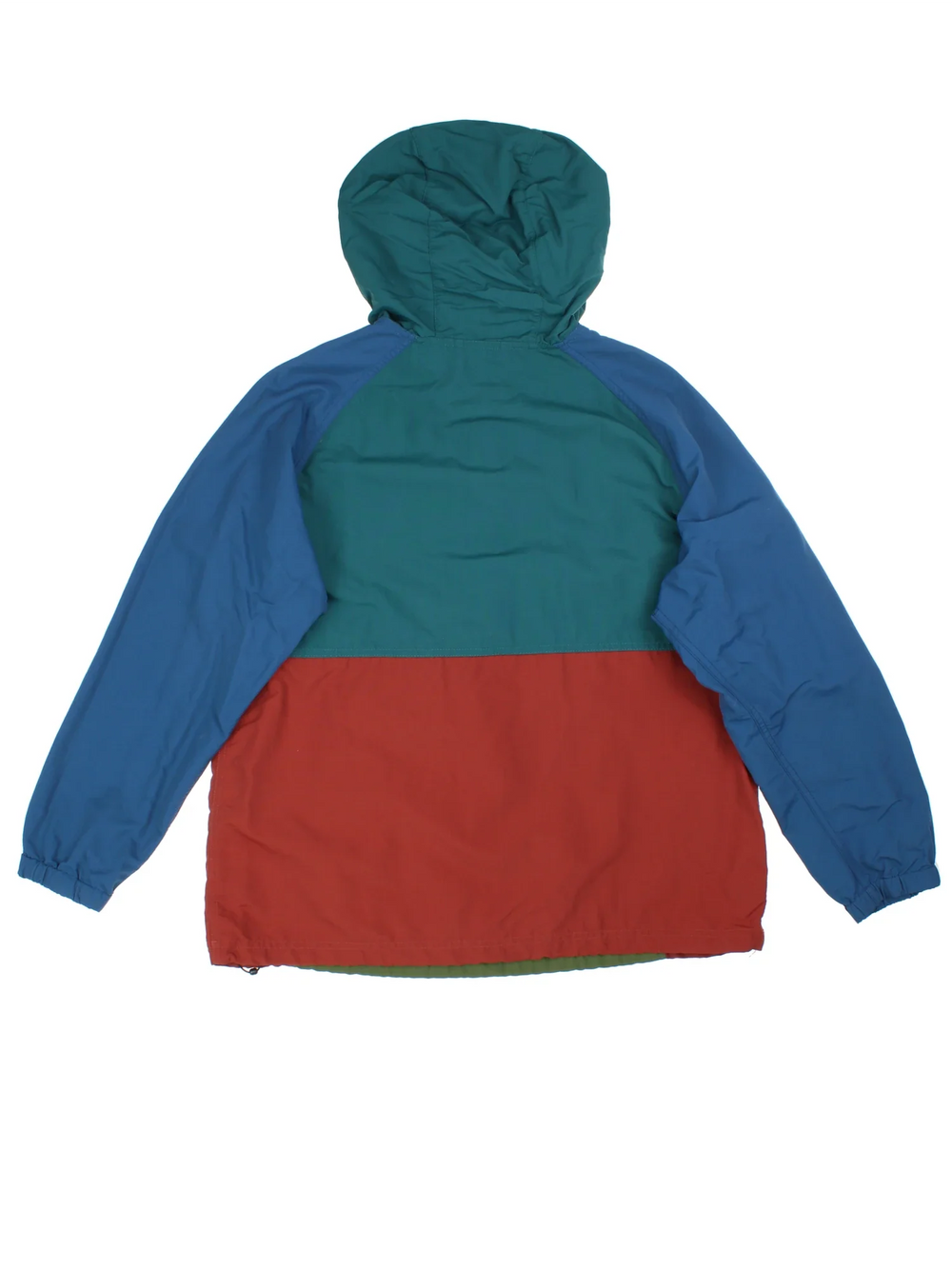Vintage 90's L.L Bean Windbreaker Jacket in a green/blue colourway. Hooded with 1/2 zip, large front kangaroo and has the logo embroidered on the front.