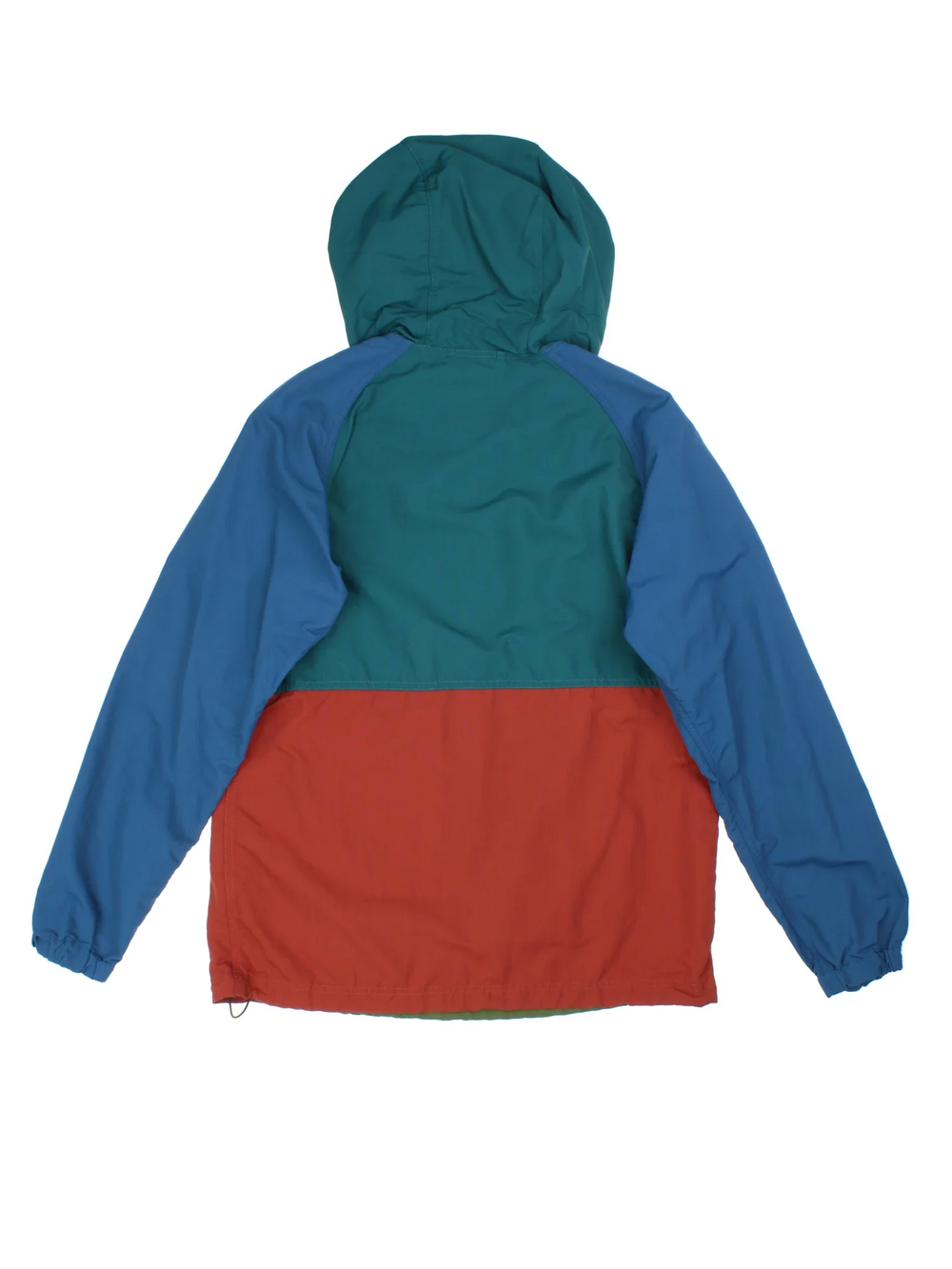 Vintage 90's L.L Bean Windbreaker Jacket in a green/blue colourway. Hooded with 1/2 zip, large front kangaroo and has the logo embroidered on the front.