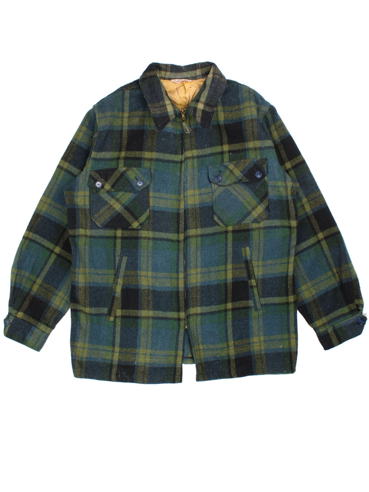 Vintage 70's Allesons CPO Jacket in a green colourway. Zip fastening, with front pockets and branded zipper.