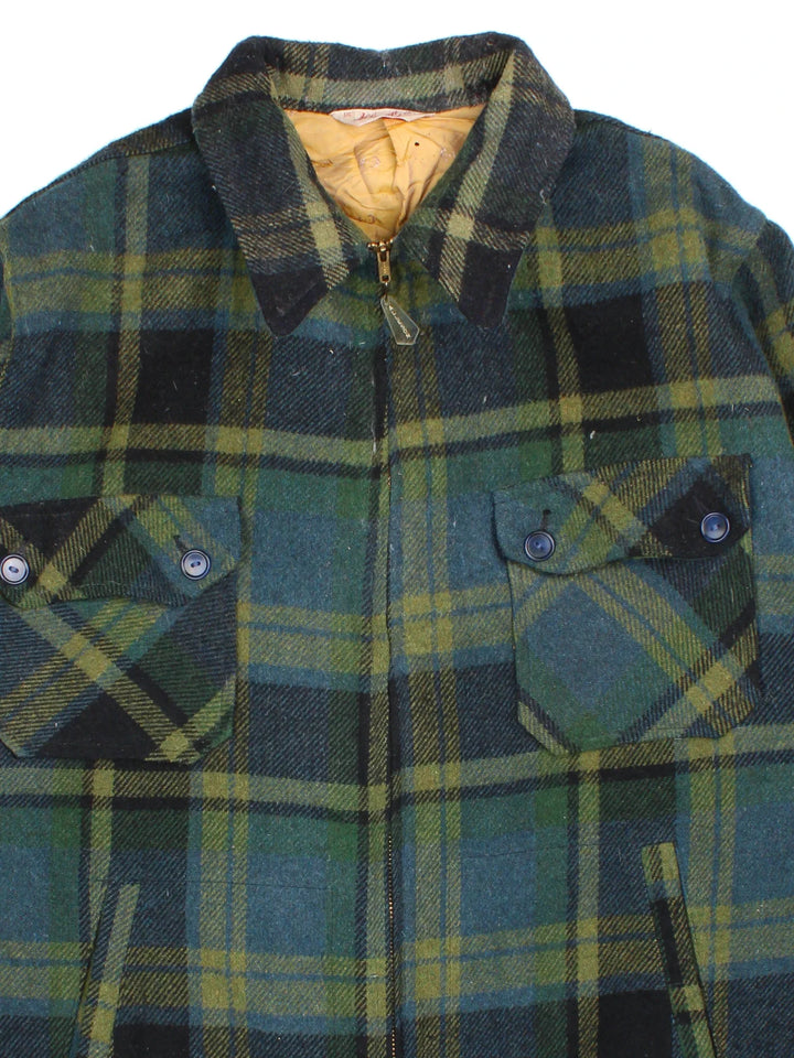 Vintage 70's Allesons CPO Jacket in a green colourway. Zip fastening, with front pockets and branded zipper.