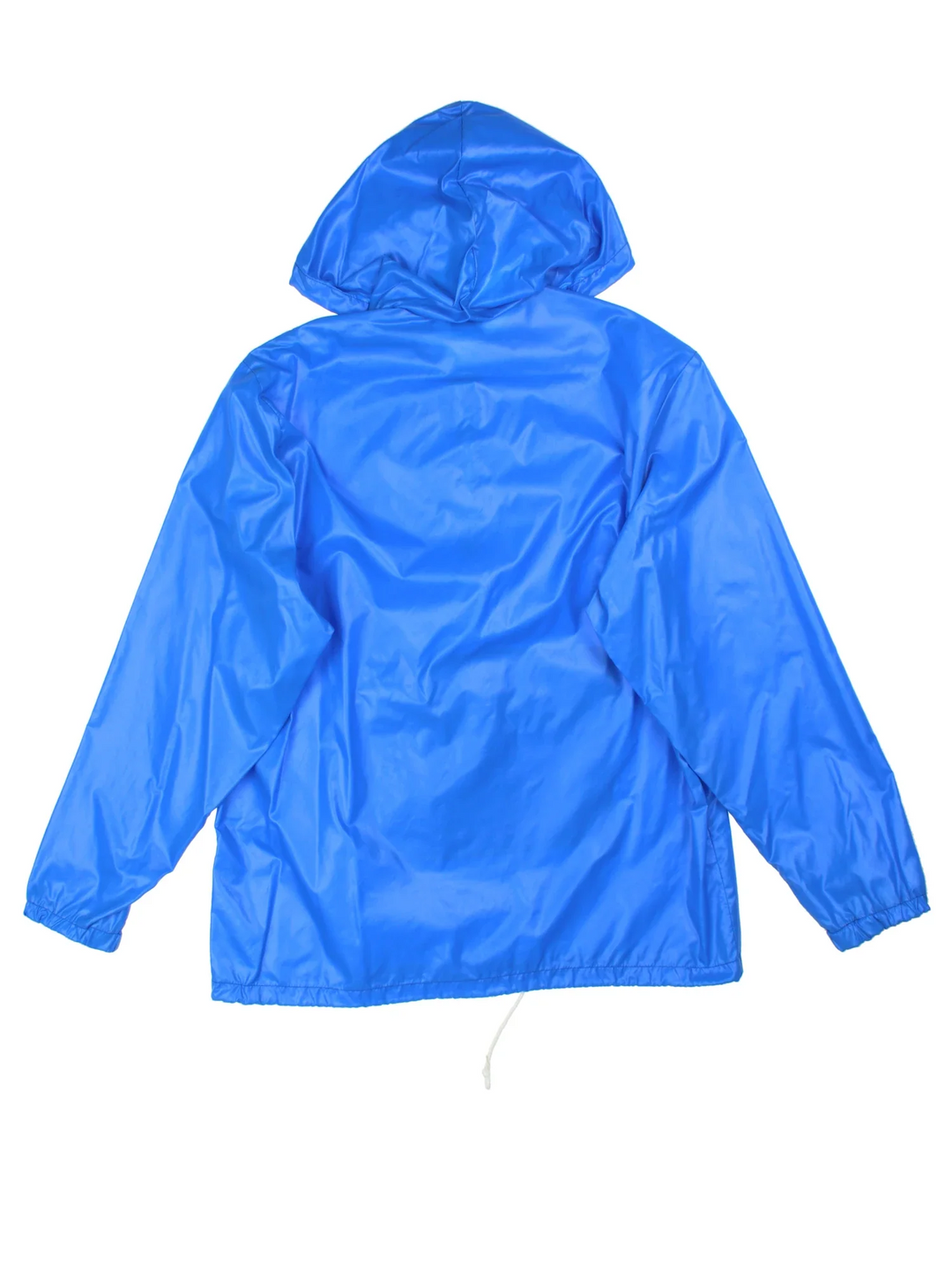 Vintage 80's Wrangler Windbreaker Jacket in a blue colourway. Half zip up closure, has a pouch pocket, hooded, and has the logo embroidered on the front.