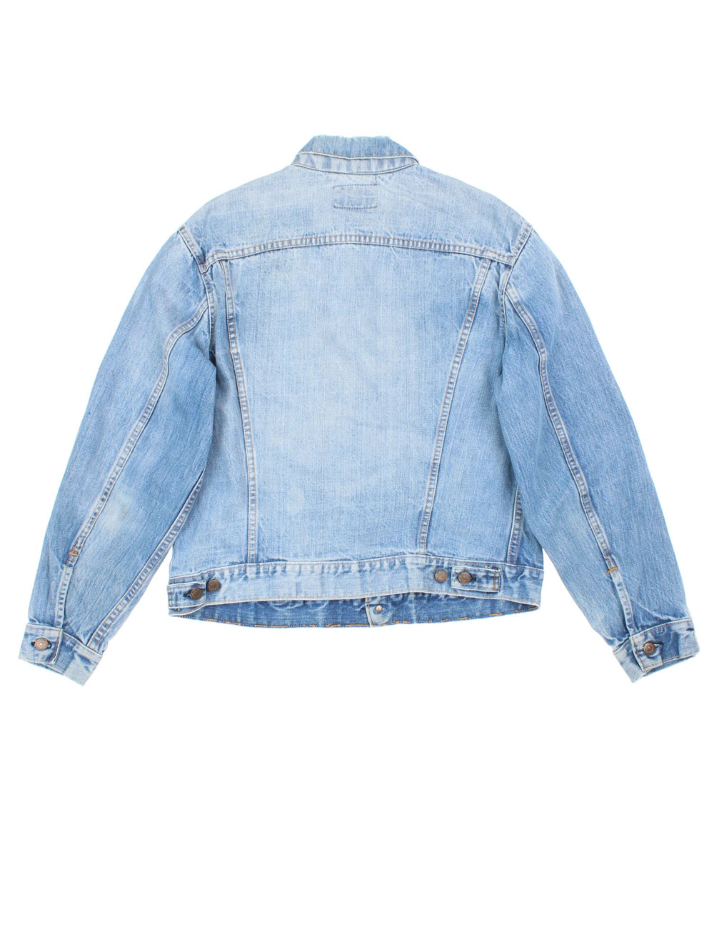 Vintage Levi Strauss Denim Jacket in a blue colourway. Buttons up and has double chest pockets, and the logo tab embroidered on the front.