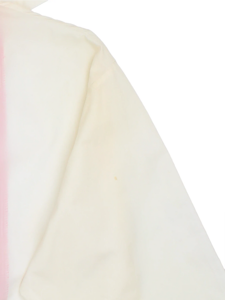 Vintage 1980 USA Team Olympics Nylon Jacket Jacket in a white colourway with a red and black stripe going down the front. Zips up and has side pockets, hooded and the USA Team logo embroidered on the front.